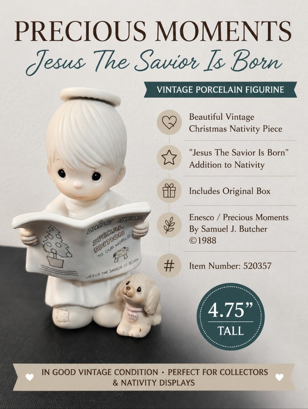 Precious Moments Porcelain Nativity Figurine : Jesus The Savior Is Born